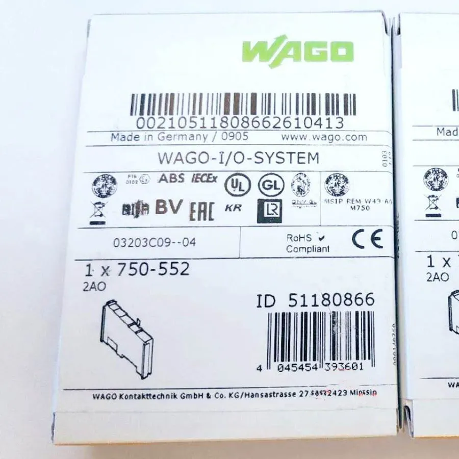 Модуль ввода-вывода WAGO 750-552 2 AO 24 VDC Analog Output Module