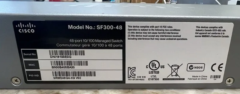 Коммутатор Cisco SF300-48 SRW248G4 K9 V02 48 Port Managed Switch — фото лота 3