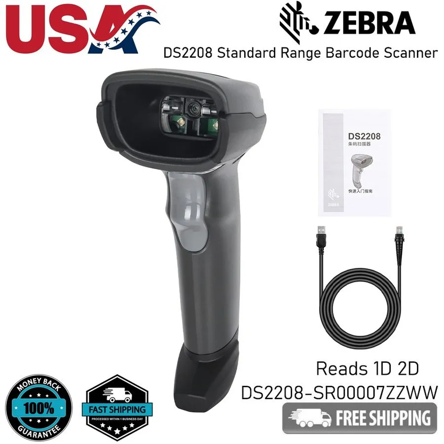 Сканер штрих-кода Motorola Zebra Symbol Barcode Scanner DS2208-SR00007ZZWW w/ St