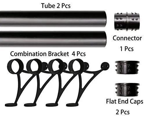 Комплект направляющих Solid Bar Mount Foot Rail Kit 2" OD Matt Black Stainless S — фото лота 1