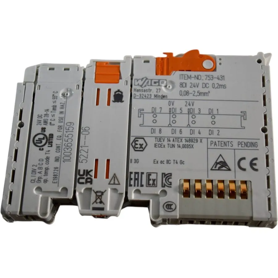 Модуль ввода-вывода Wago 753-431 8CH Digital Input I/O Module 24VDC CAGE CLAMP D