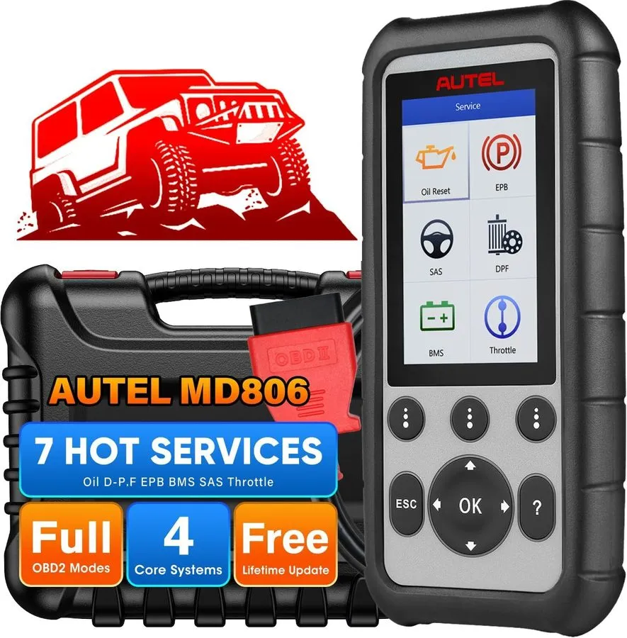 Диагностический сканер Autel MaxiDiag MD806 OBD2 Scanner 4 Systems Diagnostic Sc