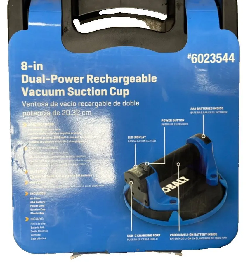 Вакуумная присоска (RI4) Kobalt 330lb 8in Plastic Tile Vacuum Suction Cup Rechar