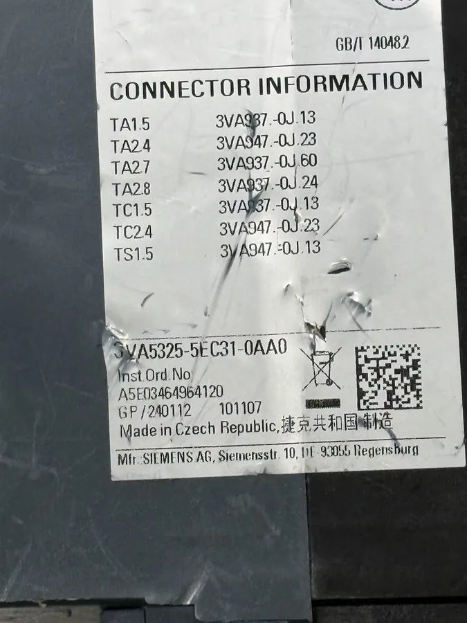 Автоматический выключатель SIEMENS 3VA5325-5EC31-0AA0 250A 600V Circuit breaker  — фото лота 2