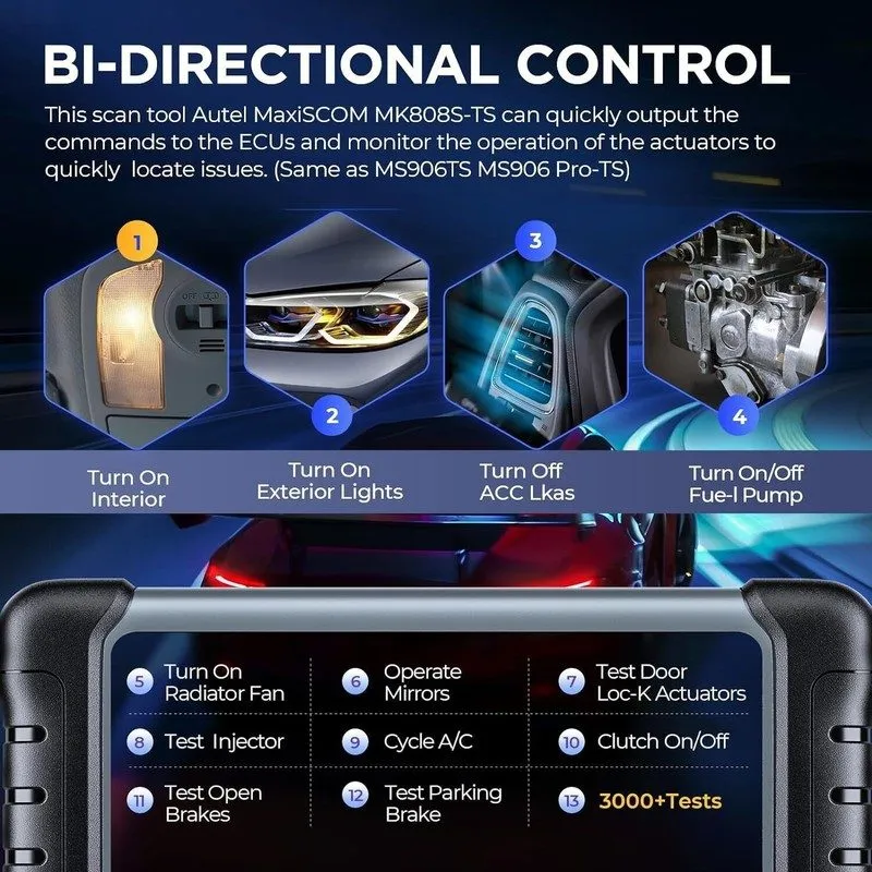 Диагностический сканер 2025 Autel MaxiCOM MK808S-TS MX808S-TS Full TPMS Diagnost — фото лота 2