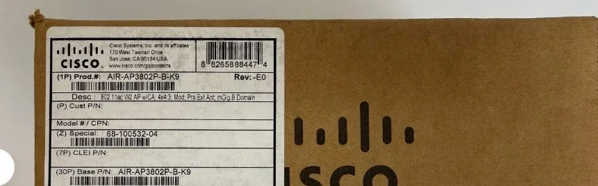 Точка доступа Wi-Fi CISCO AIR-AP3802P-B-K9 AIRONET WIRELESS ACCESS POINT Fast