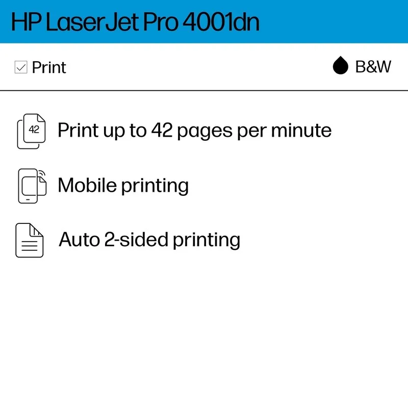 Лазерный принтер HP LaserJet Pro 4001dn Desktop Wired Laser Printer Monochrome 2