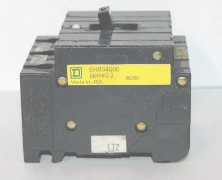 Автоматический выключатель GUARANTEED SQUARE D CAT# EHB34060 60A 3P 480V CIRCUIT — фото лота 1