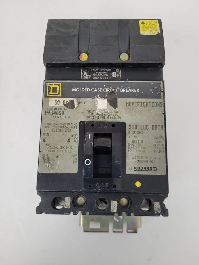 Автоматический выключатель Square D Circuit Breaker FA34050 50A 3-Pole 240/480V 