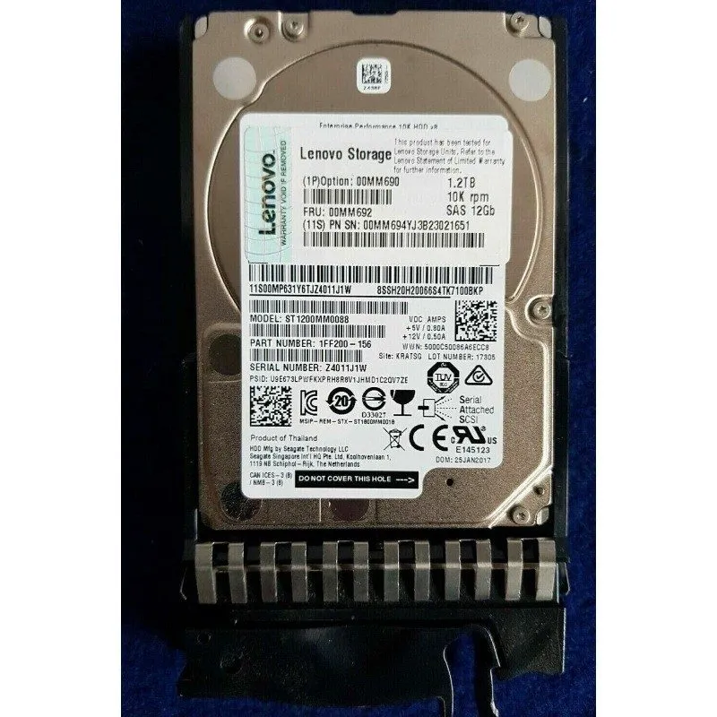 Сервер Lenovo 00MM692 00MM690 00MM694 1.2TB 2.5" 10K RPM SAS Hot-Swap System X H