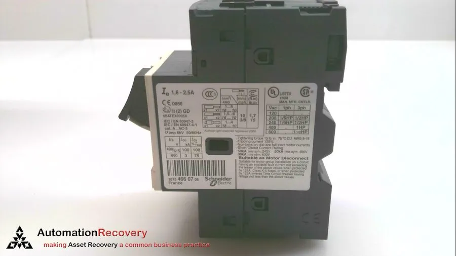 Автоматический выключатель TELEMECANIQUE GV2ME07, MOTOR CIRCUIT BREAKER, 1.6 2.5