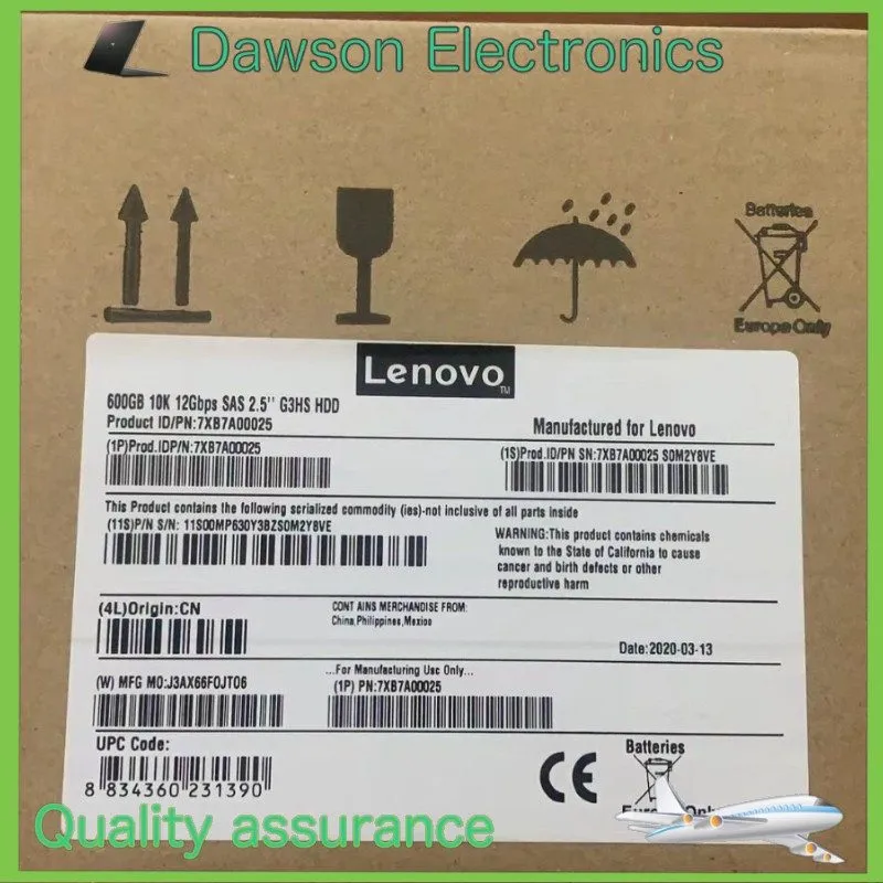 Сервер 7XB7A00025 ThinkSystem 2.5" 600GB 10K SAS 12Gb Hot Swap 512n HDD FRU 00YK