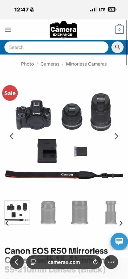 Фотокамера Canon EOS R50 Black 24.2 MP RF-S 18-45 55-210 Lenses w/ Box