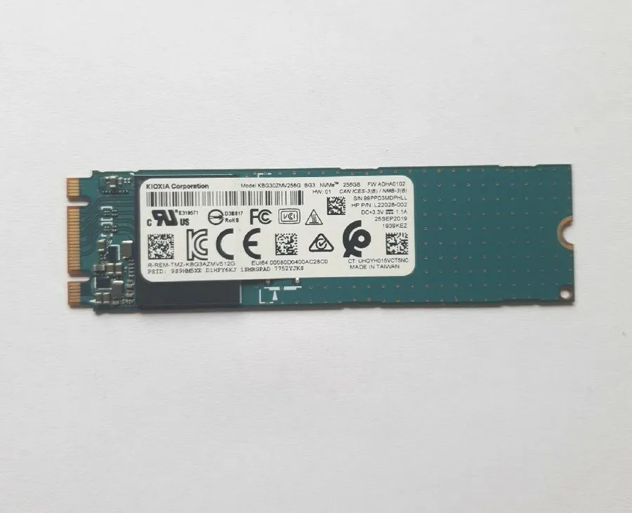 SSD-накопитель 256GB M.2 SSD 3D NAND TLC NVMe KIOXIA Corporation Model: KBG30ZMV