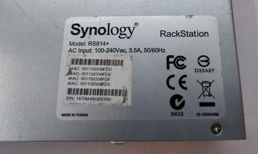 Сетевое хранилище Synology Rackstation RS814 4-Bay Rackmount Network Attached St — фото лота 2