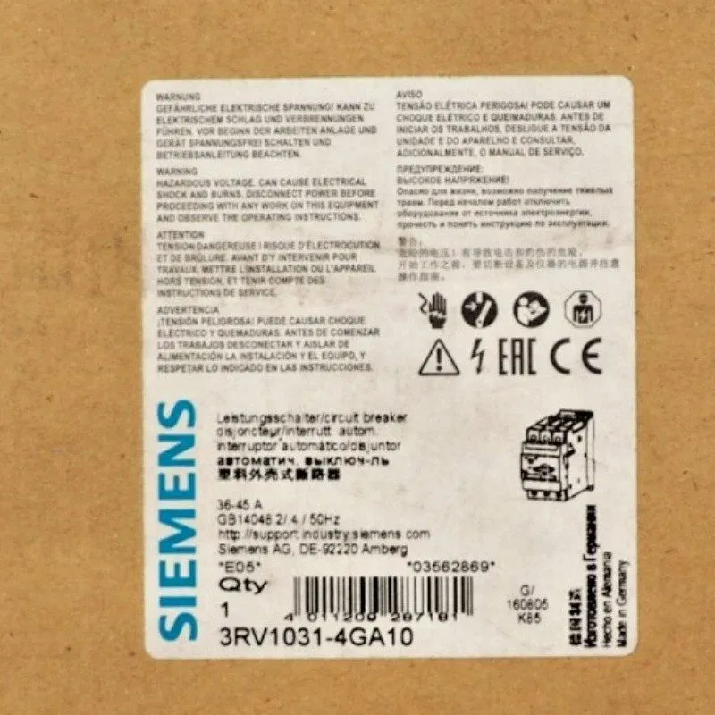 Автоматический выключатель Siemens Motor protection circuit breaker 3RV1031-4GA1 — фото лота 1