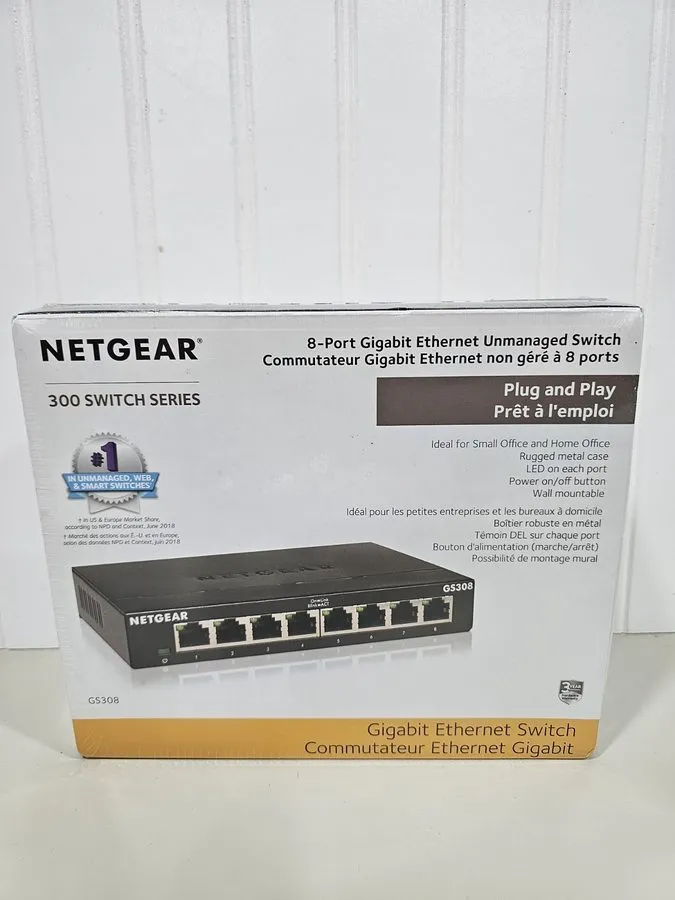 Коммутатор NETGEAR GS308 8-Port Gigabit Ethernet Unmanaged Switch Desktop Wall M