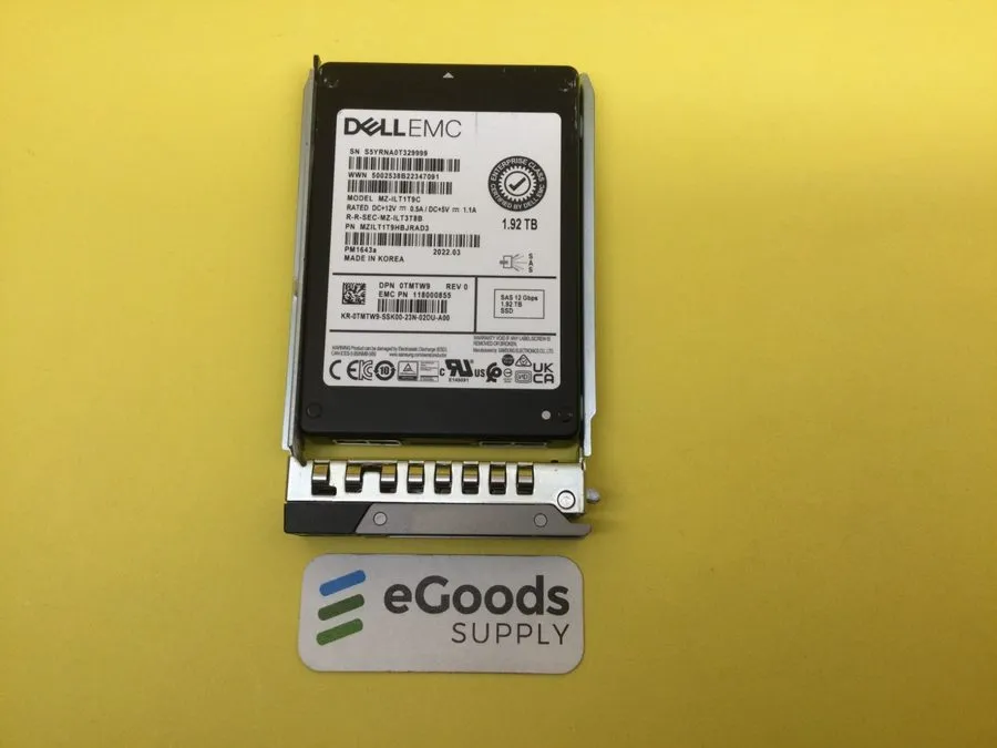 SSD-накопитель DELL Samsung PM1643a 1.92TB SAS SSD Solid State Drive MZ-ILT1T9C 