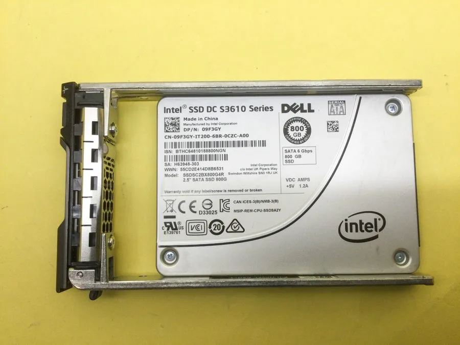 SSD-накопитель 09F3GY DELL /Intel DC S3610 Series SSDSC2BX800G4R 800GB 2.5 inch 