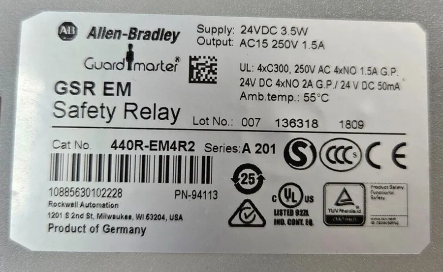Реле безопасности Allen-Bradley Guardmaster GSR EM Safety Relay 440R-EM4R2 Ser A