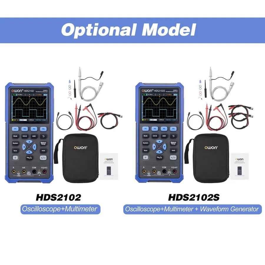 Осциллограф 4- HDS2102S 3 In 1 Handheld Digital Oscilloscope Multimeter Waveform — фото лота 2