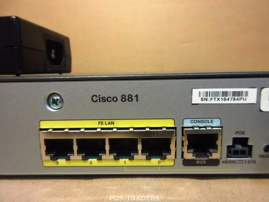 Маршрутизатор CISCO 800 SERIES 881-K9 V01 4-PORT INTEGRATED SERVICES ROUTER (R6S — фото лота 1