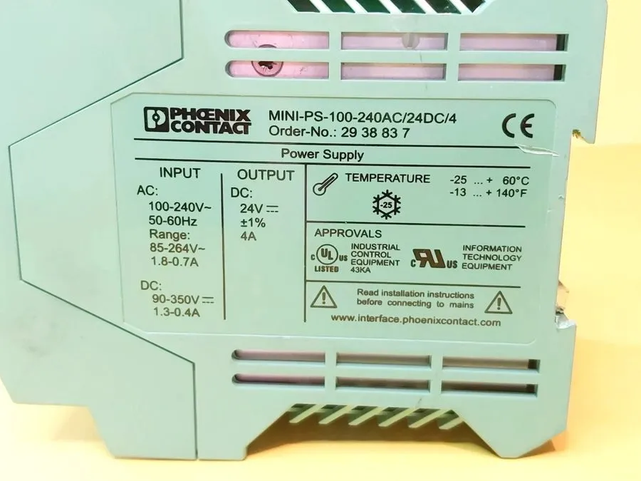 Блок питания Phoenix Contact MINI-PS-100-240AC/24DC/4 DIN Rail Power Supply 29-3