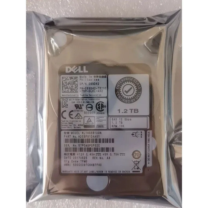 Жёсткий диск Dell 089D42 1.2TB 10K 12GB/s SAS 2.5" HDD 89D42 Hard Drive