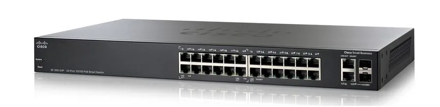 Коммутатор Cisco SF200-24P 24-Port 10/100 PoE Smart Managed Rackmount Switch