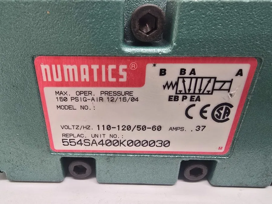 Электромагнитный клапан 2 Numatics 554SA400K000030 Pneumatic Solenoid Valve 110-