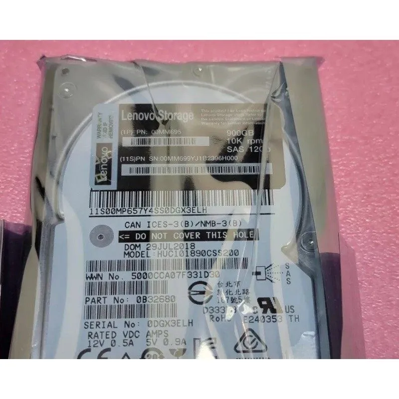 Жёсткий диск Lenovo 00MM699 00MM697 00MM695 900GB 10K 12Gb/s SAS 2.5-inch HDD Ha — фото лота 4