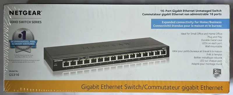Коммутатор NETGEAR GS316-100NAS 16 Ports Standalone Ethernet Switch