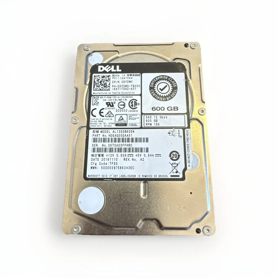 Жёсткий диск Dell 600GB 15K 2.5 Enterprise Class SAS 12Gb/s HDD 512N AL13SXB60EN