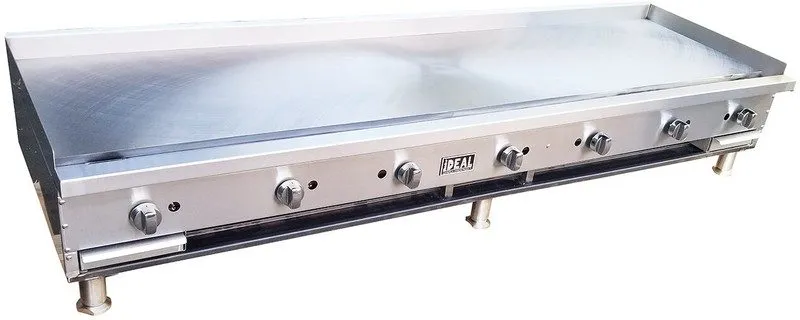 Гриль Ideal IDGR-84 84" Commercial Gas Griddle Flat Top 7 Burner 210,000 BTU NSF — фото лота 1