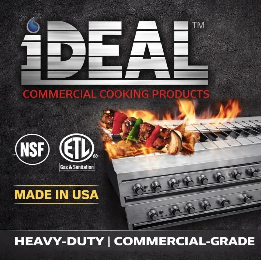 Гриль Ideal IDGR-84 84" Commercial Gas Griddle Flat Top 7 Burner 210,000 BTU NSF — фото лота 2