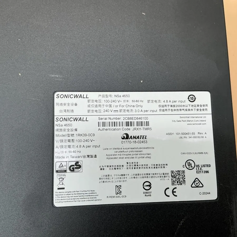 Межсетевой экран SonicWALL NSa 4650/1RK39-0C9 Security Appliance Firewall, A6D