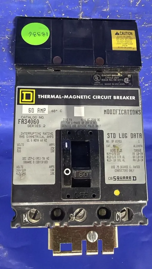 Автоматический выключатель Square D 60 Amp I-Line Circuit Breaker 3-Pole 480V AC