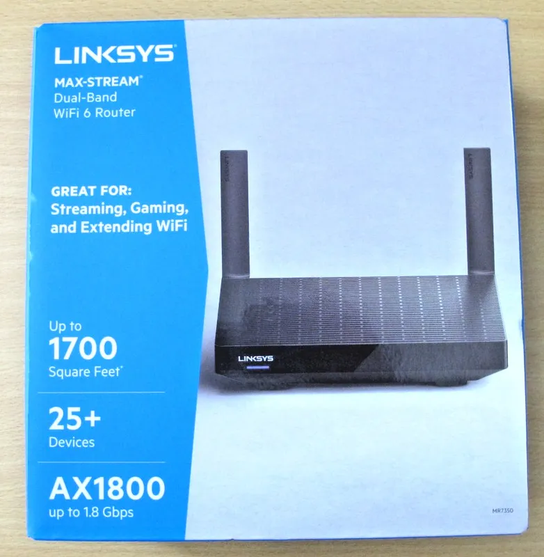 Маршрутизатор Linksys MR7350 WiFi 6 AX1800 Dual-Band Mesh Router, Black, 4-Port