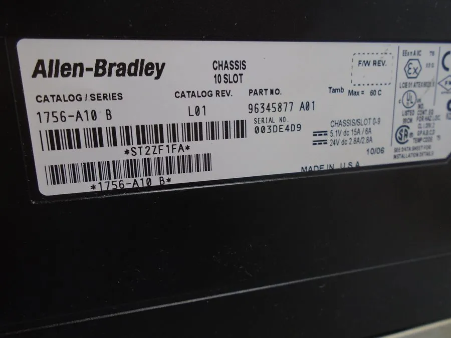 ПЛК Allen Bradley 1756-A10/B Controllogix PLC Chassis 1756A10 W43