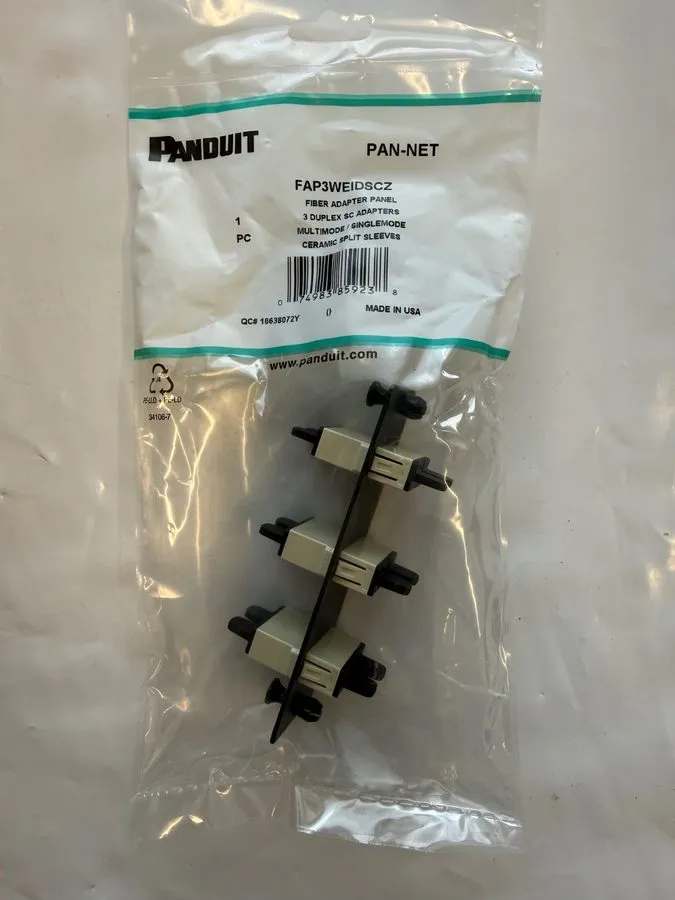 Оптический модуль Panduit FAP3WEIDSCZ 3 Fiber SC Duplex Fiber Adapter Panel OM1 — фото лота 1