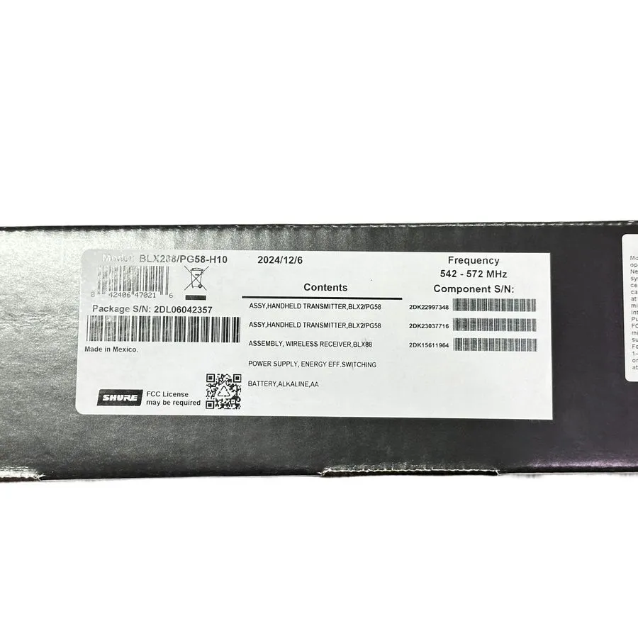 Радиосистема Shure BLX288/PG58 Dual-Channel Wireless Handheld Microphone 542-572