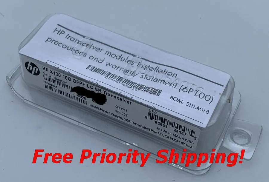 Трансивер HP GBIC X130 10G SFP+ 850nm 300m LC SR Transceiver JD092B