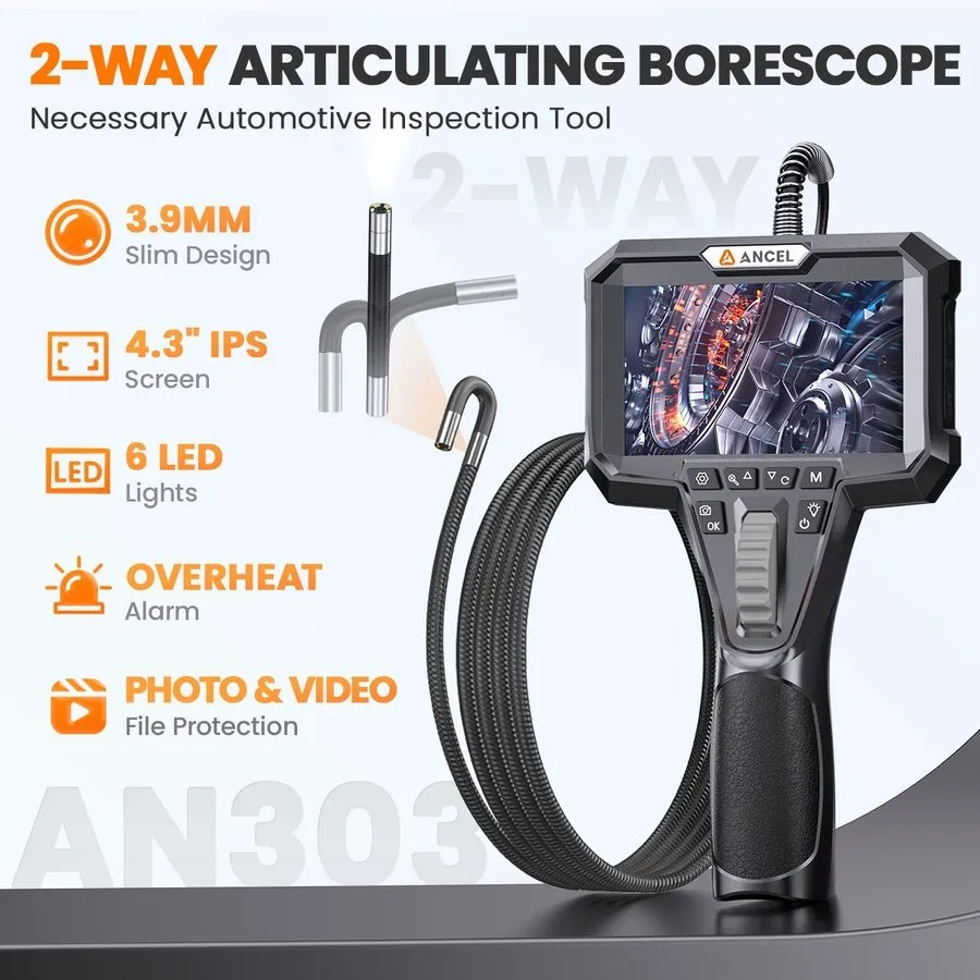 Прибор поиска коммуникаций 4.3inch HD LED Industrial Endoscope Borescope 1080P 8 — фото лота 1