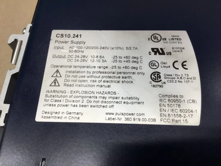 Блок питания PULS Dimension CS10.241 Power Supply DIN Rail 24-28V DC 10A 240W Bl