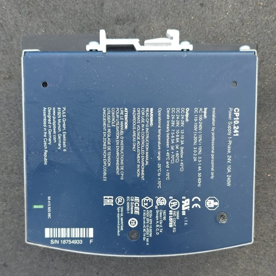 Блок питания PULS CP10.241 DIN Rail Power Supply Single Phase 24VDC 10A 240W