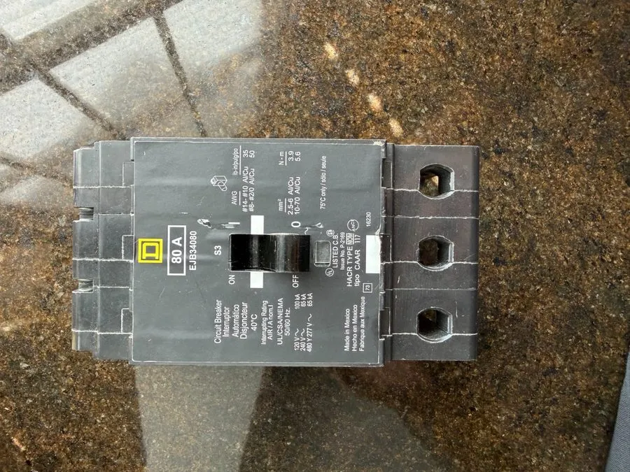 Автоматический выключатель Square D EJB34125 3p 480v 125a 65k NF Bolt In Circuit