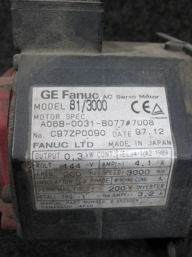 Серводвигатель Fanuc A06B-0031-B077 AC Servo Motor Good — фото лота 2