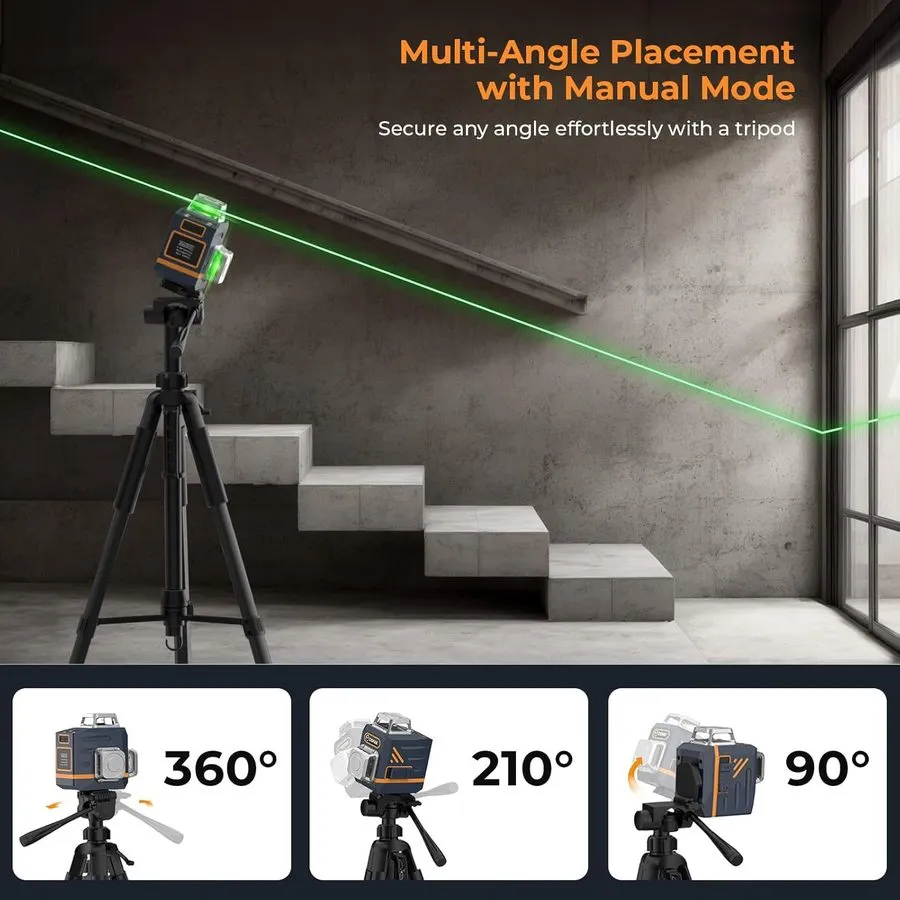 Нивелир CIGMAN 3D Laser Level with Tripod,Remote Control,Compact Design,4000mAh  — фото лота 2