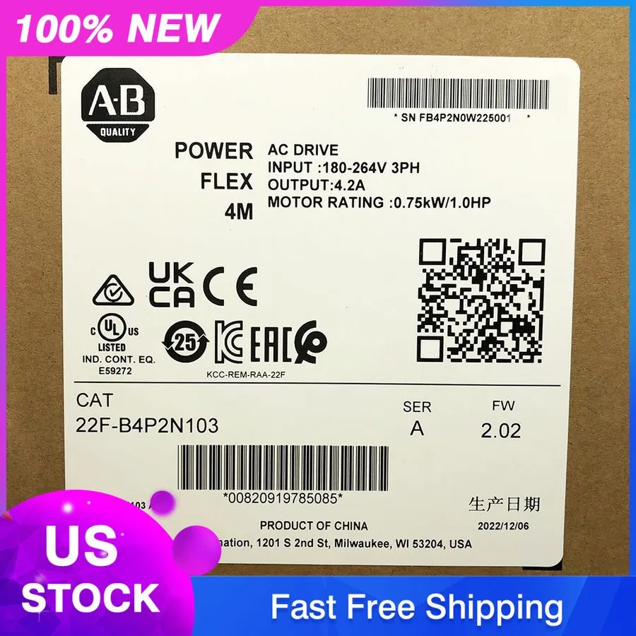 Частотный преобразователь 22F-B4P2N103 Allen-Bradley PowerFlex4M 0.75kW(1 HP) AC