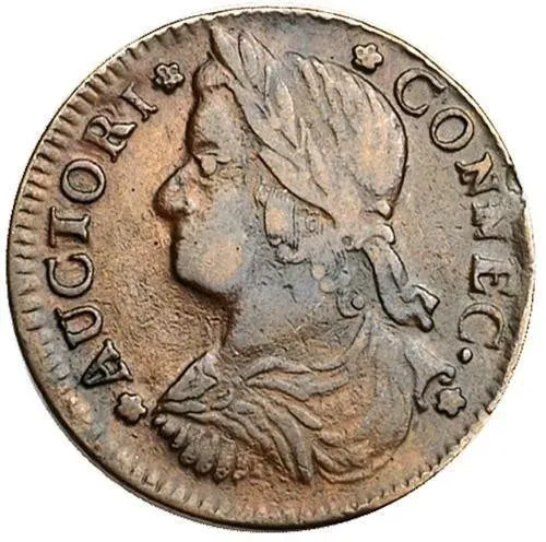 Лабораторный прибор PCGS XF40 Miller 15.1-L.1 Rare 1788 DBL Connecticut Colonial — фото лота 1